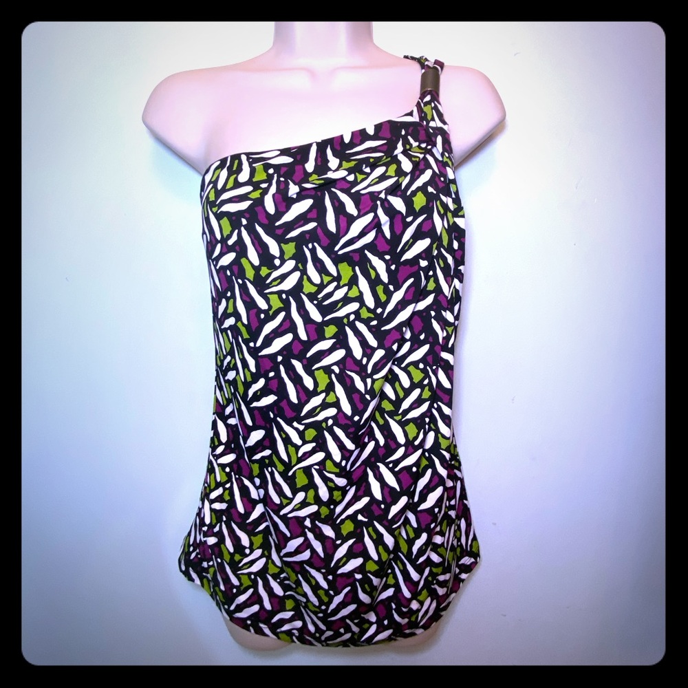 Lovely Summer Top Fushia Pink, White and Green